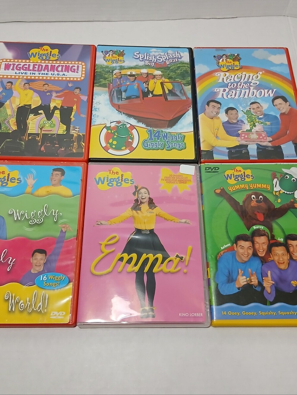 Wiggles DVD Lot of 6 Wiggle Dancing Live, Yummy Yummy, Racing To The Rainbow,